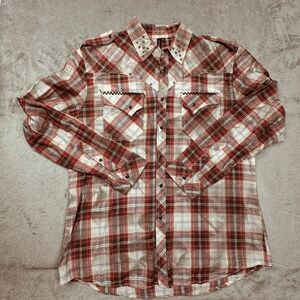 Western Shirt Men's Size 3XL Plaid Smash Brand Pearl Snap